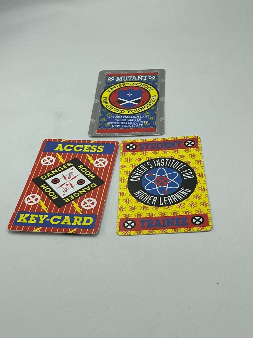 3 Marvel X-Men Mutant Xavier’s Novelty Plastic ID Cards Antioch Vintage 1993